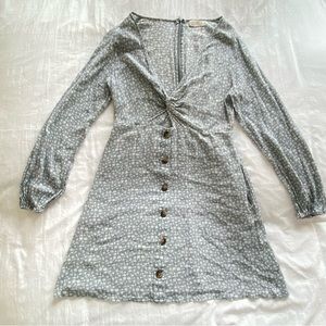 SOLD Tilly’s Sky & Sparrow Tiny Floral Print Dusty Blue Dress